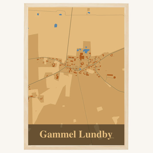 Gammel Lundby plakat – Firkantet 2026 – Lys pastel brun