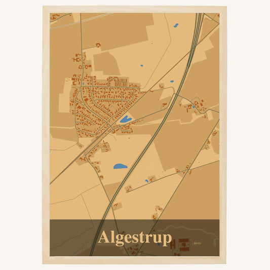 Algestrup plakat – Firkantet 2026 – Lys pastel brun