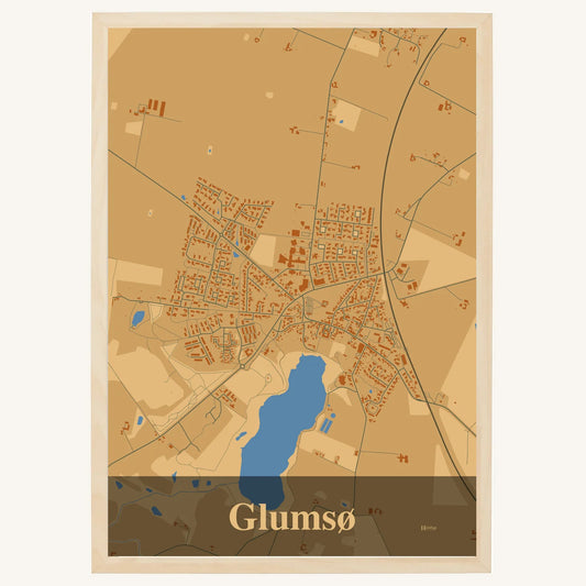 Glumsø Plakat – Lys pastel brun