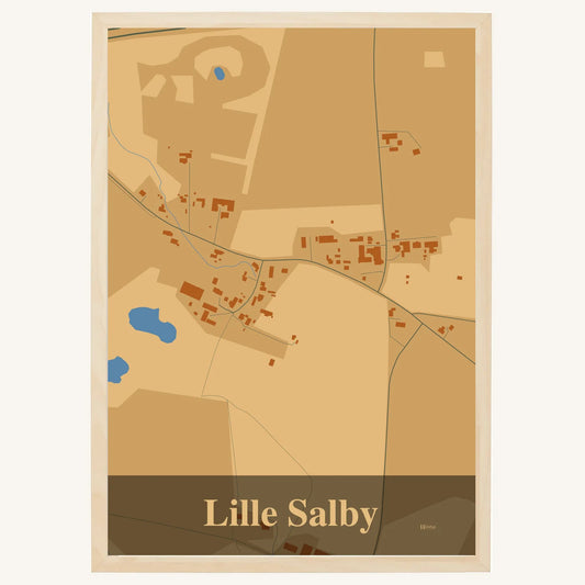 Lille Salby plakat – Firkantet 2026 – Lys pastel brun