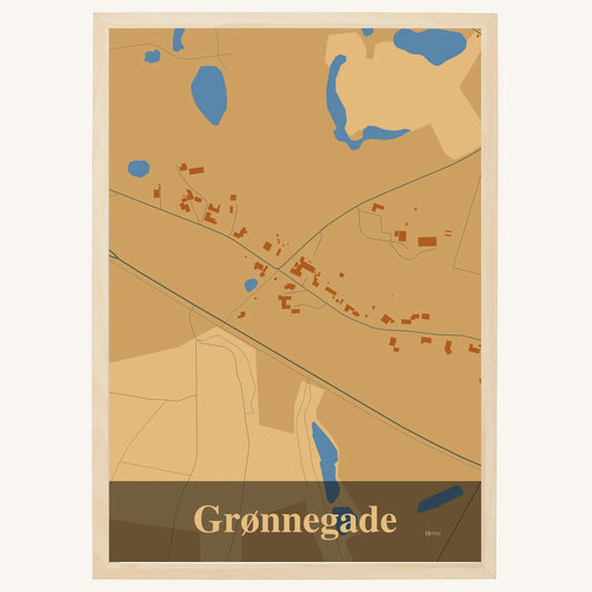 Grønnegade plakat – Firkantet 2026 – Lys pastel brun