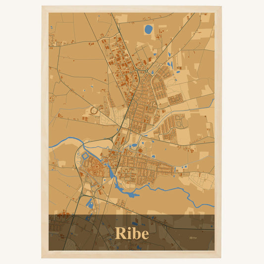 Ribe Plakat – Lys pastel brun