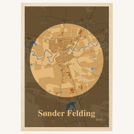 Sønder Felding Plakat – Lys pastel brun