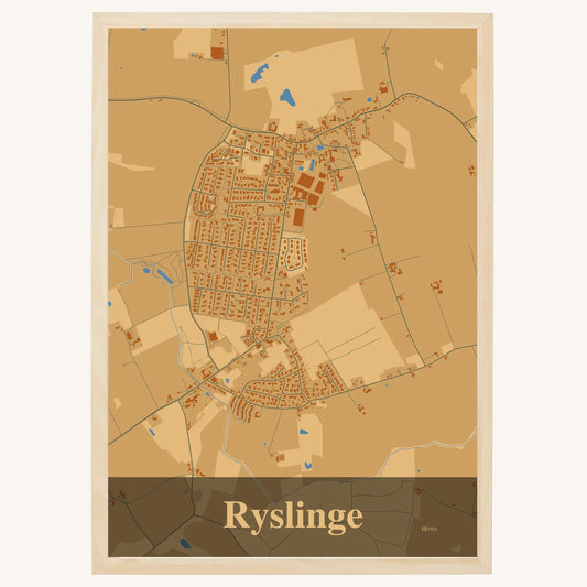 Ryslinge plakat – Firkantet 2026 – Lys pastel brun