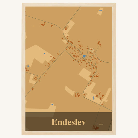 Endeslev plakat – Firkantet 2026 – Lys pastel brun