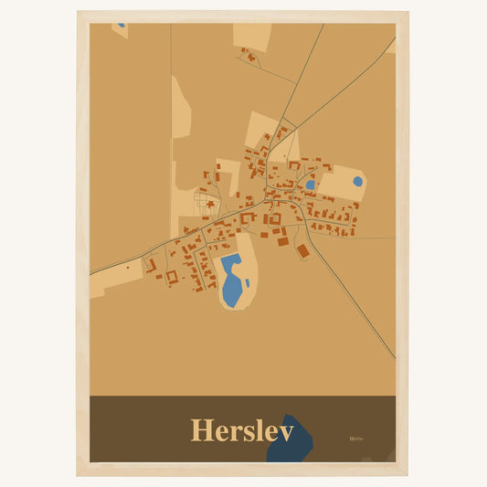 Herslev plakat – Firkantet 2026 – Lys pastel brun