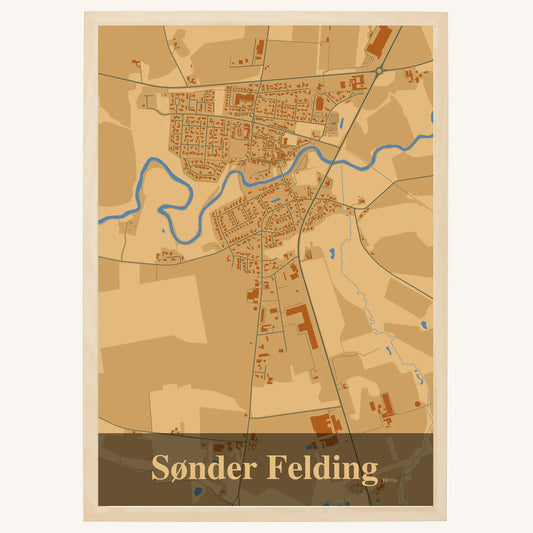 Sønder Felding Plakat – Lys pastel brun