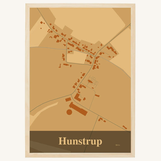 Hunstrup plakat – Firkantet 2026 – Lys pastel brun