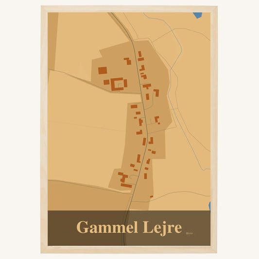 Gammel Lejre plakat – Firkantet 2026 – Lys pastel brun