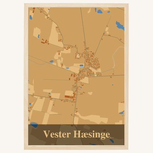 Vester Hæsinge plakat – Firkantet 2026 – Lys pastel brun