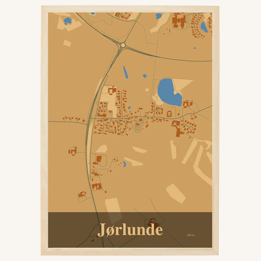 Jørlunde plakat – Firkantet 2026 – Lys pastel brun