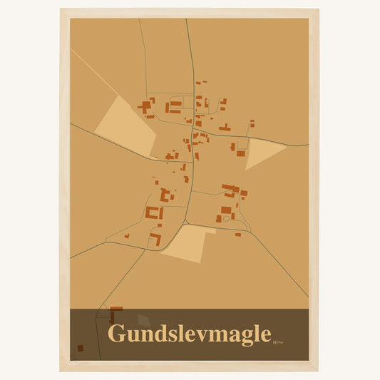Gundslevmagle plakat – Firkantet 2026 – Lys pastel brun
