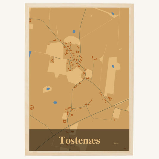 Tostenæs plakat – Firkantet 2026 – Lys pastel brun