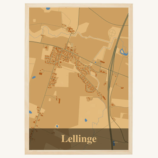 Lellinge plakat – Firkantet 2026 – Lys pastel brun