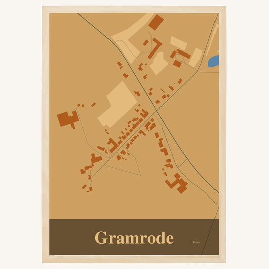 Gramrode plakat – Firkantet 2026 – Lys pastel brun
