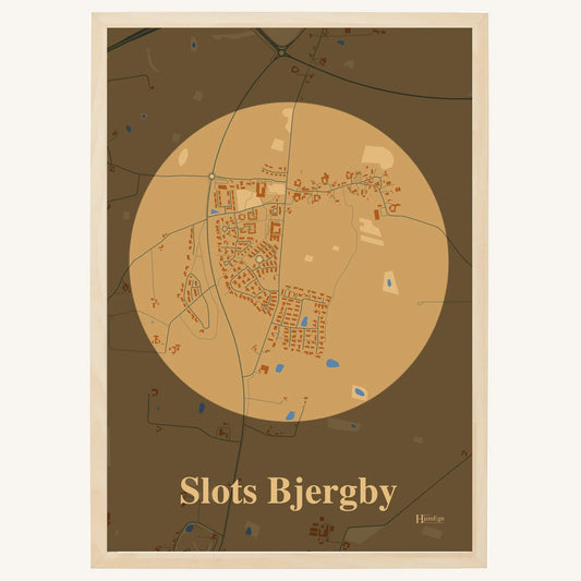 Slots Bjergby Plakat – Lys pastel brun