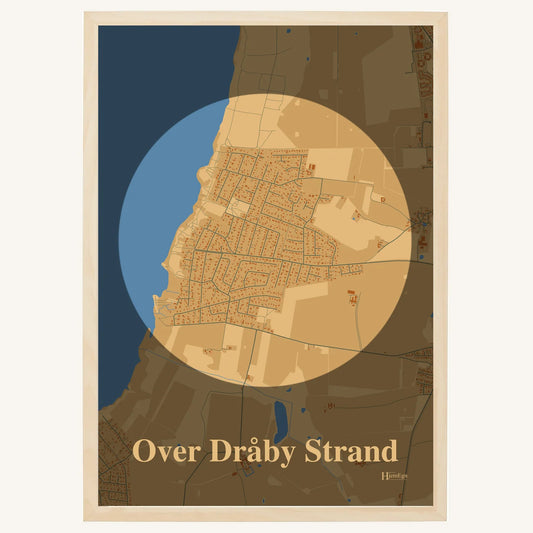 Over Dråby Strand plakat – Centrum 2026 – Lys pastel brun