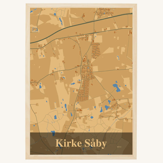 Kirke Såby plakat – Firkantet 2026 – Lys pastel brun
