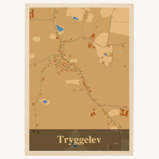 Tryggelev plakat – Firkantet 2026 – Lys pastel brun