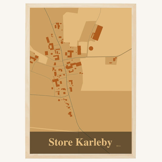 Store Karleby plakat – Firkantet 2026 – Lys pastel brun