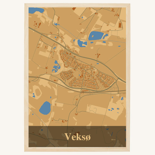 Veksø Plakat – Lys pastel brun