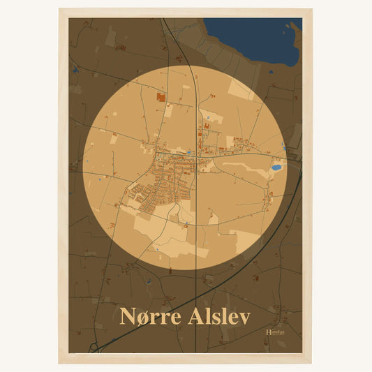 Nørre Alslev Plakat – Lys pastel brun