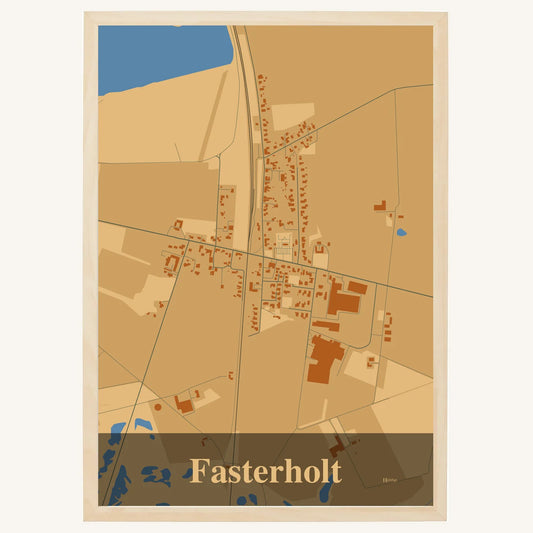 Fasterholt plakat – Firkantet 2026 – Lys pastel brun