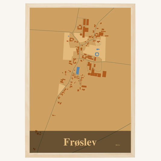 Frøslev plakat – Firkantet 2026 – Lys pastel brun