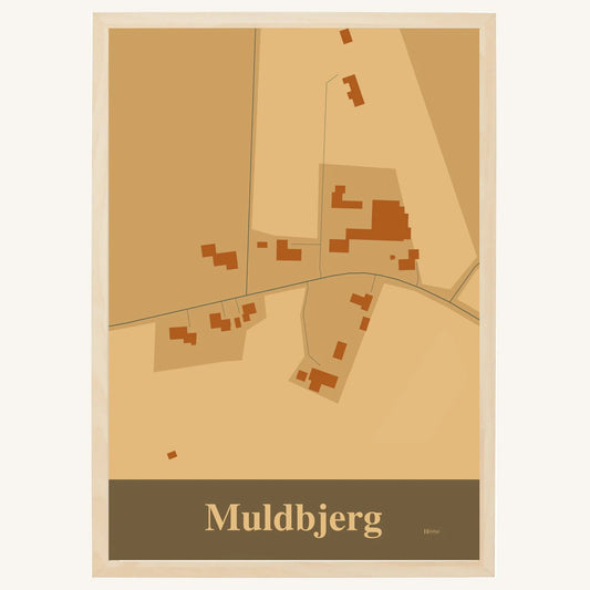 Muldbjerg plakat – Firkantet 2026 – Lys pastel brun