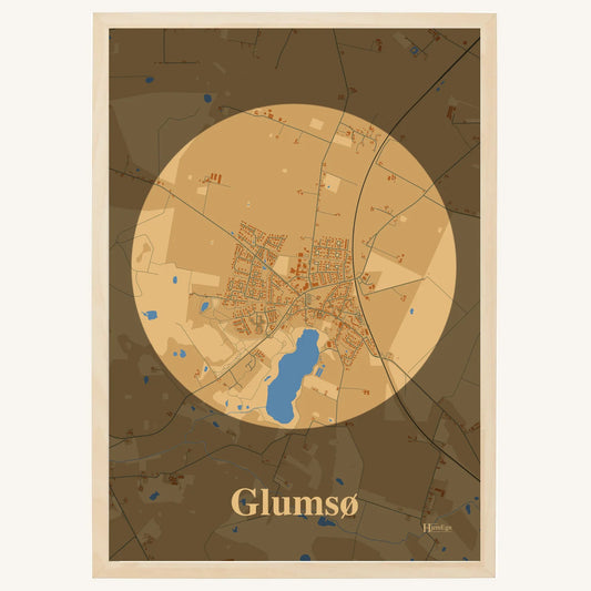 Glumsø Plakat – Lys pastel brun