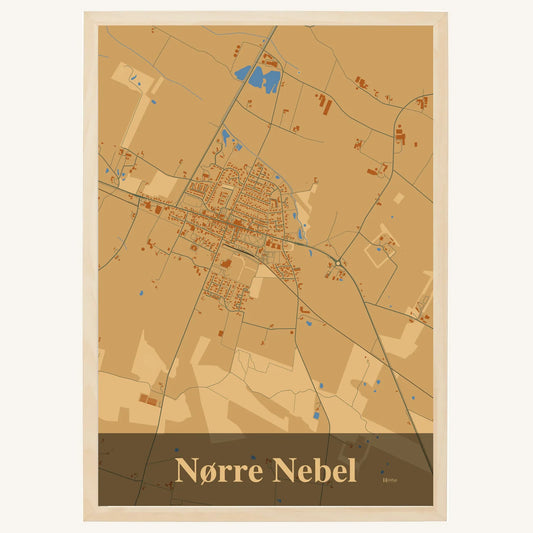 Nørre Nebel Plakat – Lys pastel brun