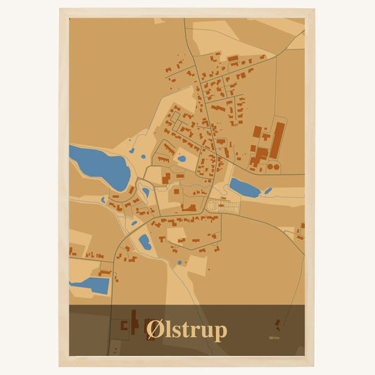 Ølstrup Plakat – Lys pastel brun