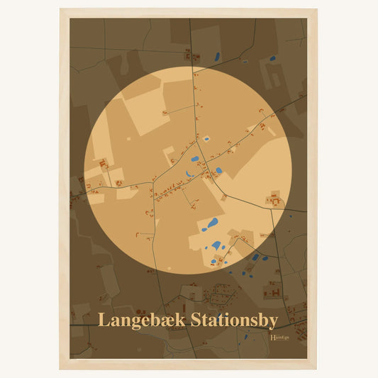 Langebæk Stationsby plakat – Centrum 2026 – Lys pastel brun