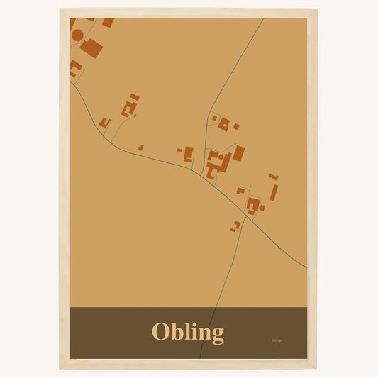 Obling plakat – Firkantet 2026 – Lys pastel brun