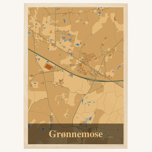 Grønnemose plakat – Firkantet 2026 – Lys pastel brun