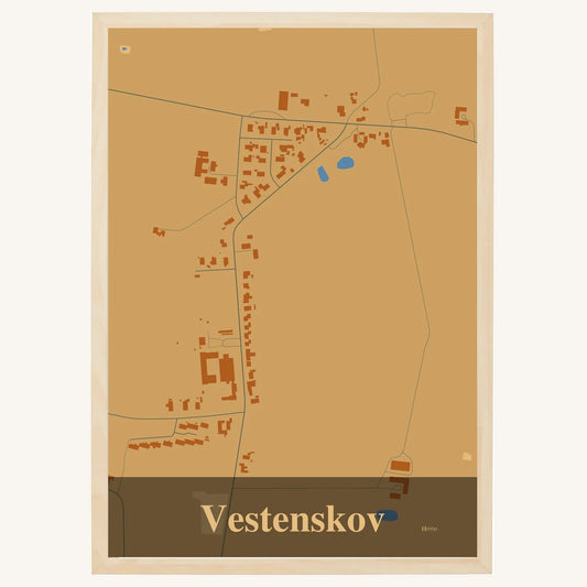 Vestenskov plakat – Firkantet 2026 – Lys pastel brun