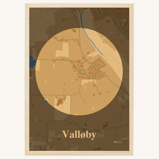Valløby plakat – Centrum 2026 – Lys pastel brun