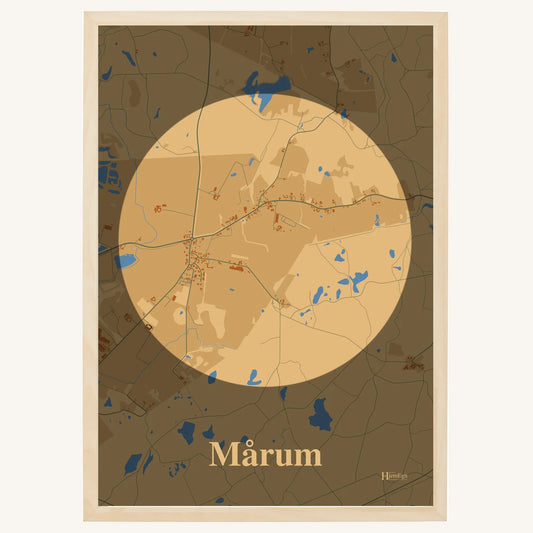 Mårum plakat – Centrum 2026 – Lys pastel brun