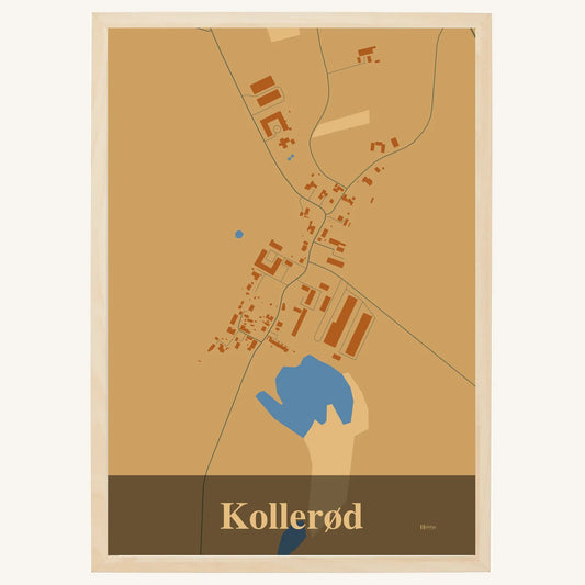 Kollerød plakat – Firkantet 2026 – Lys pastel brun