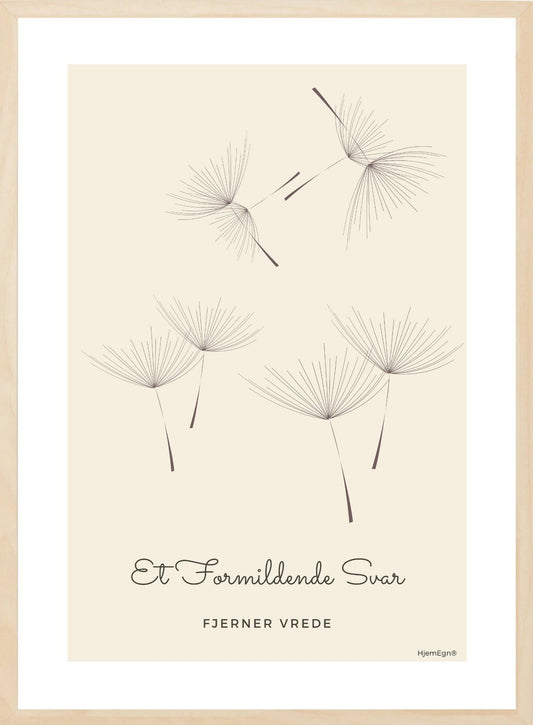 Citat plakat - Formildende svar fjerner vrede - Hjemegn