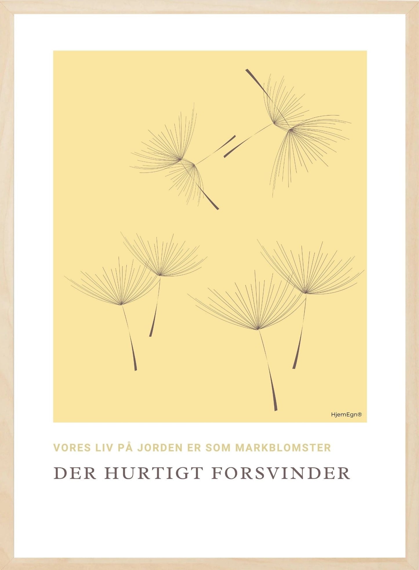 Citat plakat - Vores liv på Jorden er som markblomster, der hurtigt forsvinder - Hjemegn