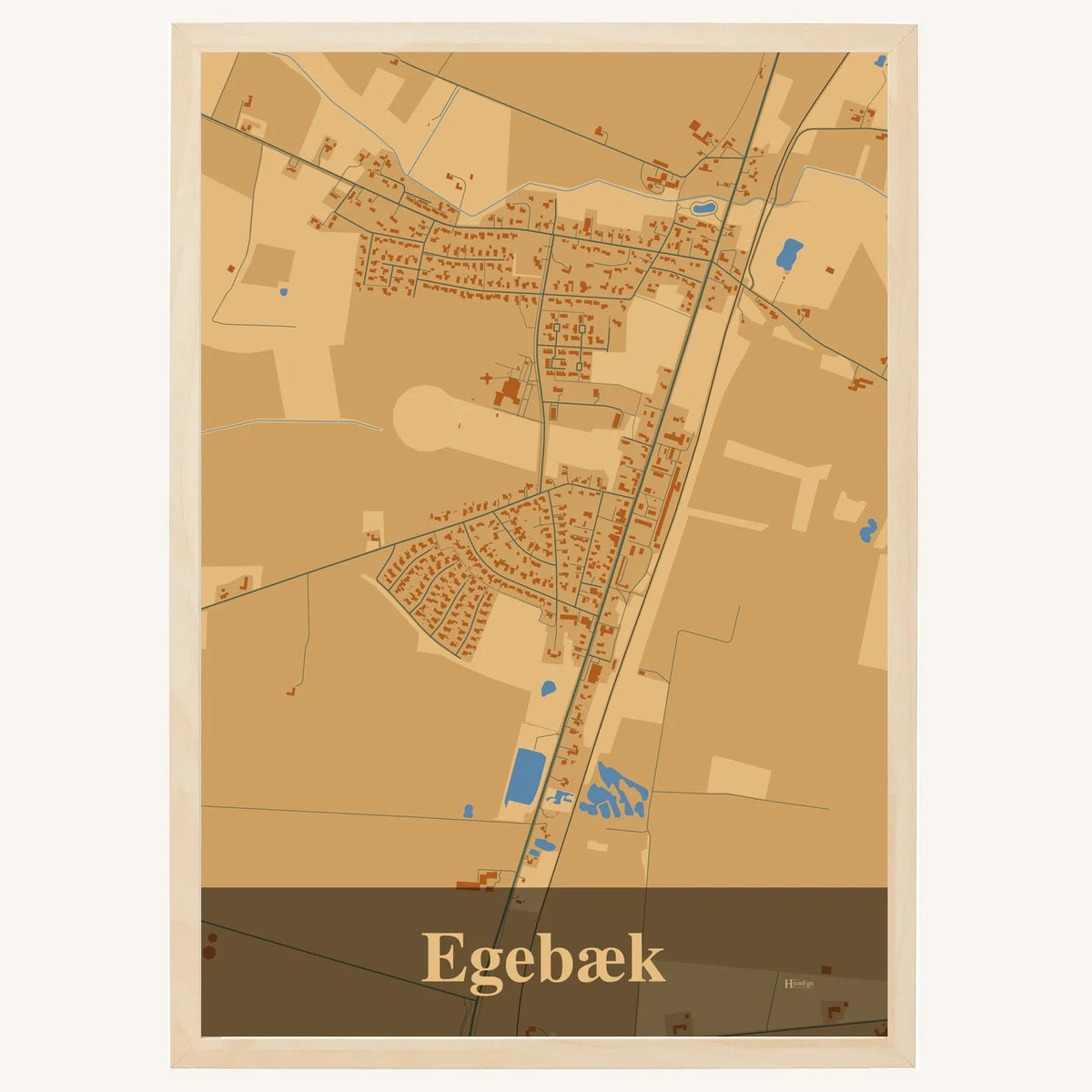 Egebæk plakat – Firkantet 2026 – Lys pastel brun