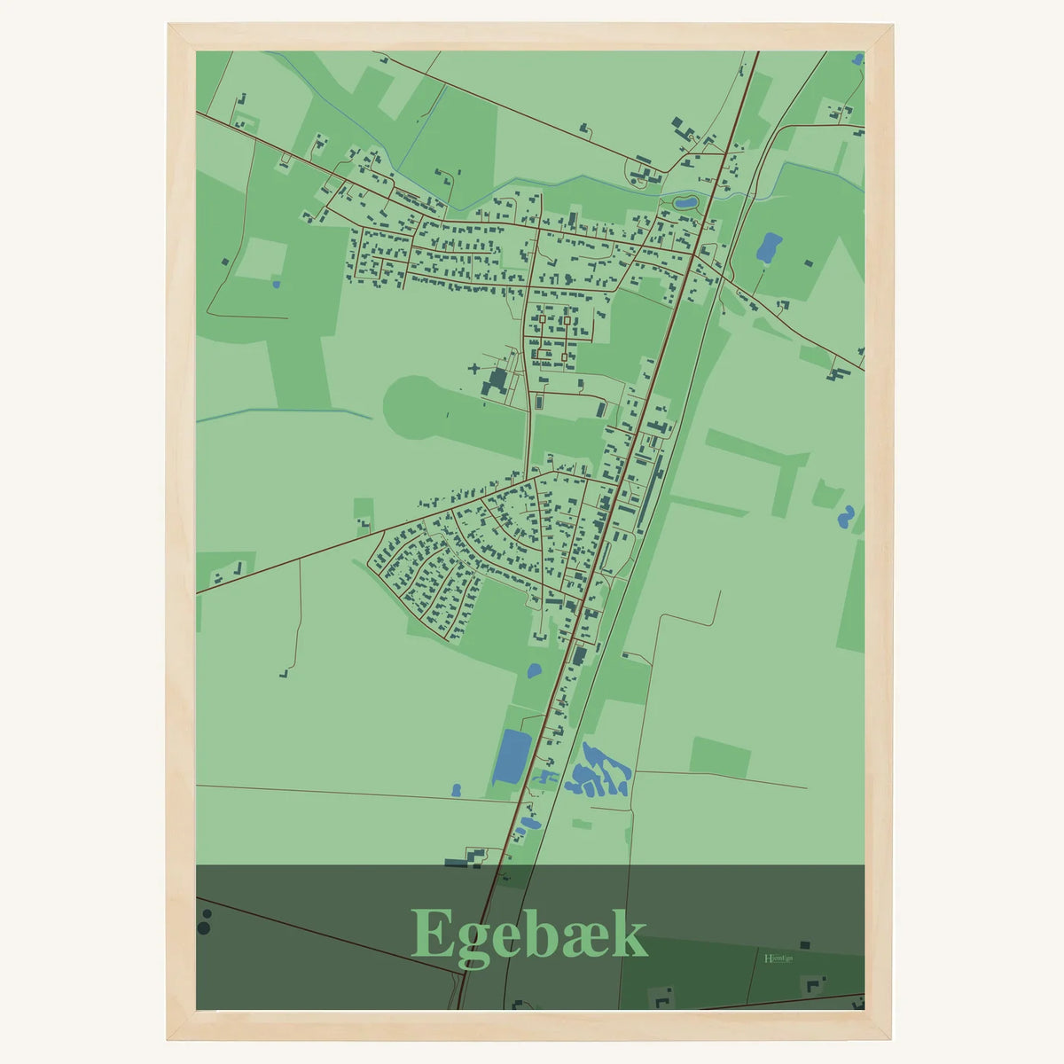 Egebæk plakat – Firkantet 2026 – Lys pastel grøn