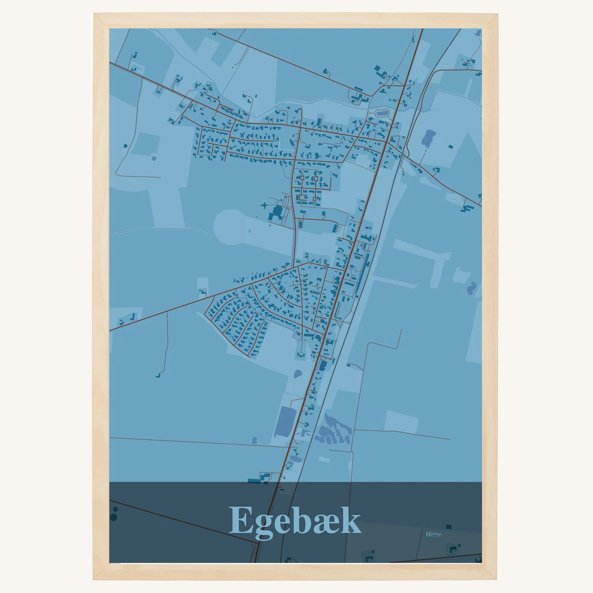 Egebæk plakat – Firkantet 2026 – Lys pastel blå