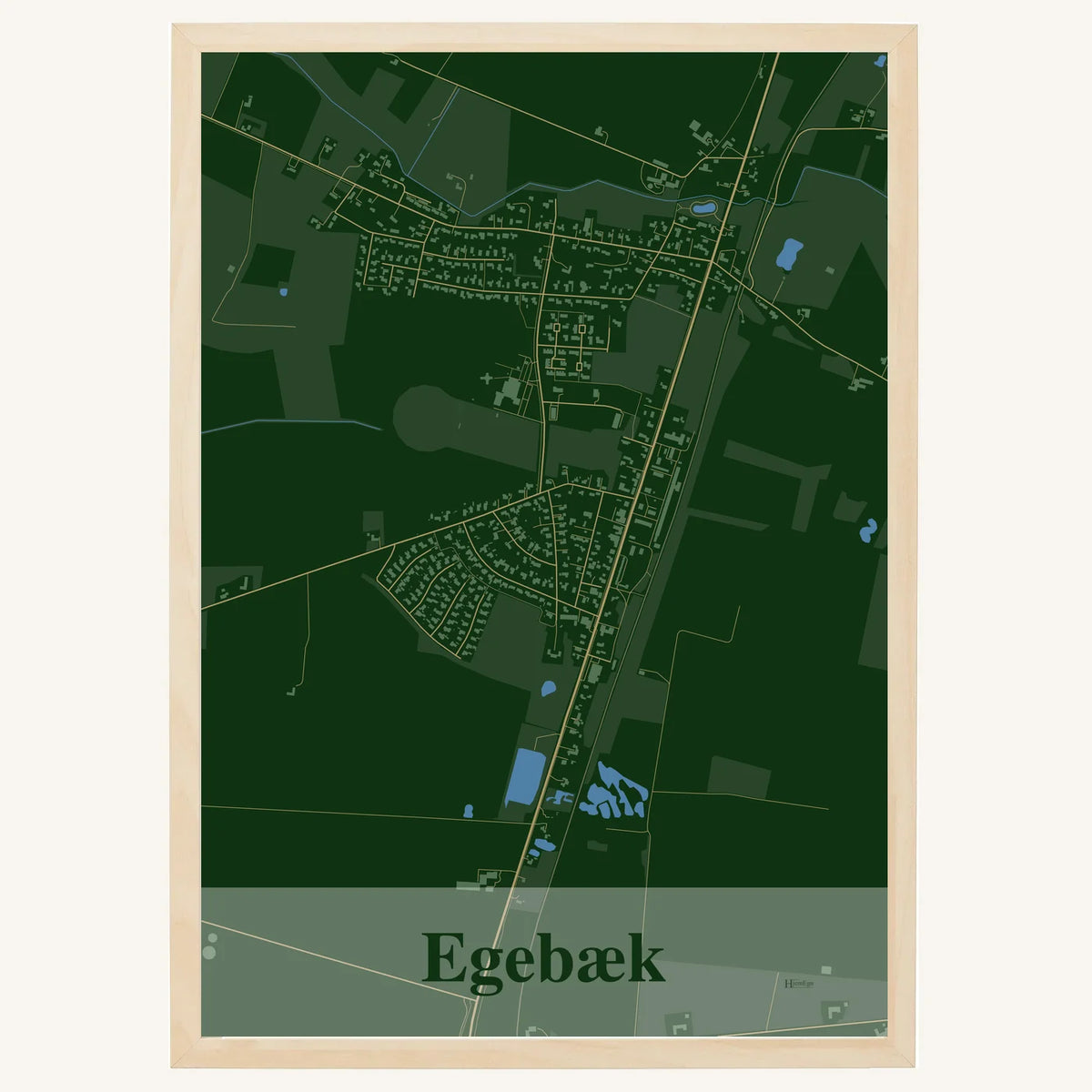 Egebæk plakat – Firkantet 2026 – Mørk grøn