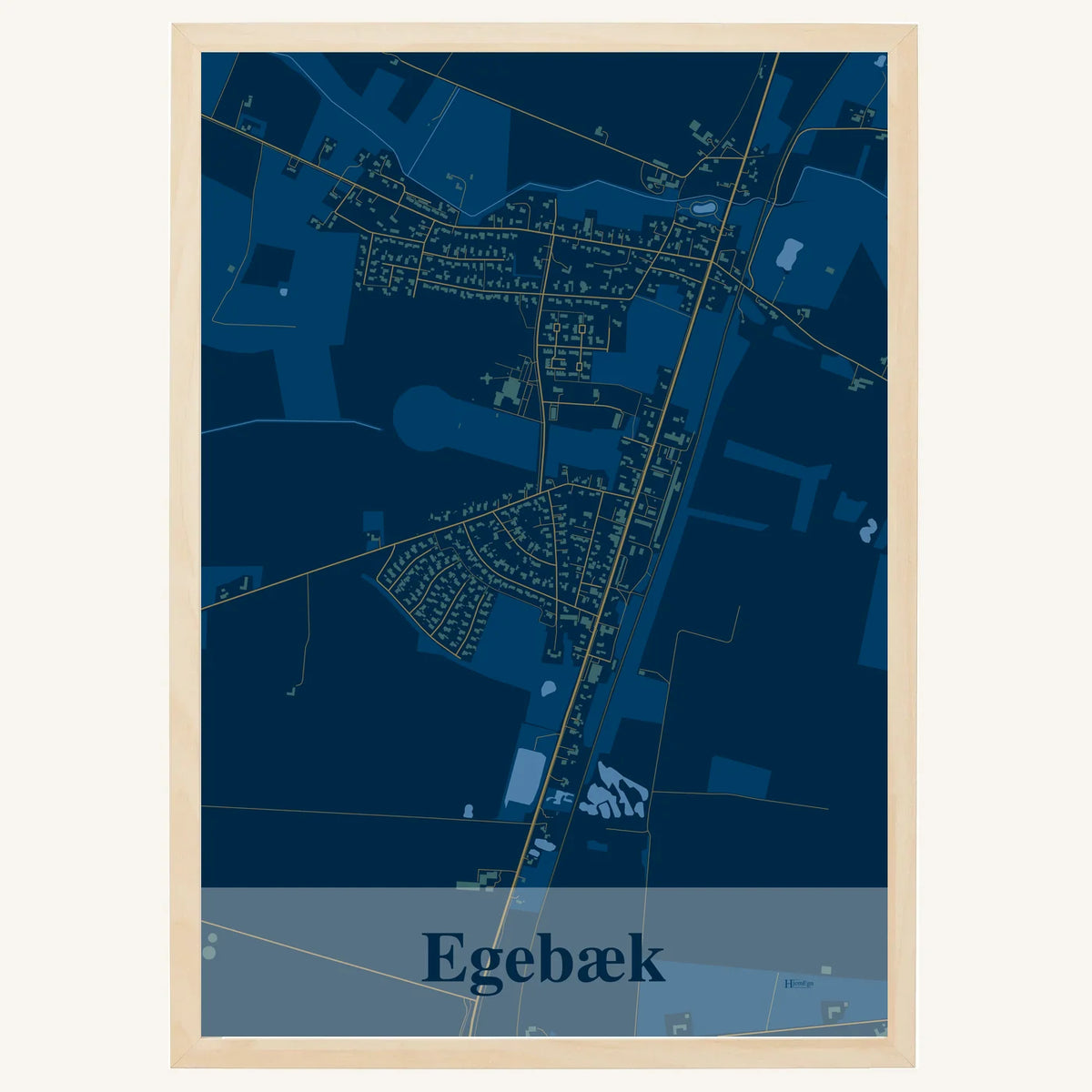 Egebæk plakat – Firkantet 2026 – Mørk blå