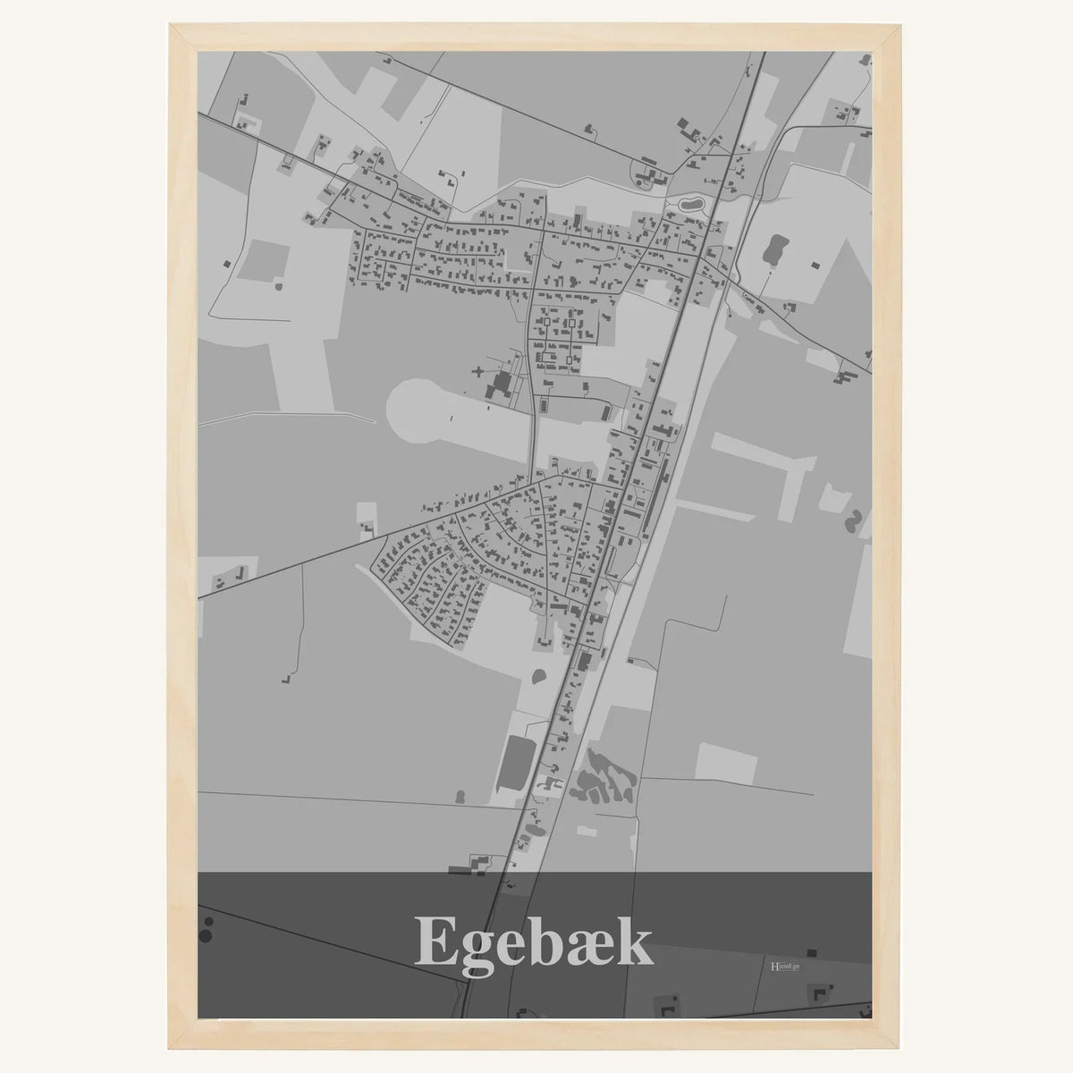 Egebæk plakat – Firkantet 2026 – Lys pastel grå