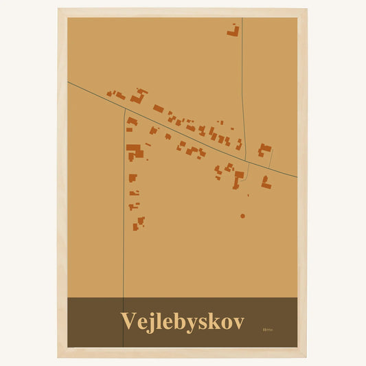 Vejlebyskov plakat – Firkantet 2026 – Lys pastel brun