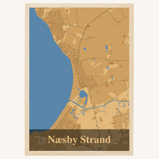 Næsby Strand Plakat – Lys pastel brun