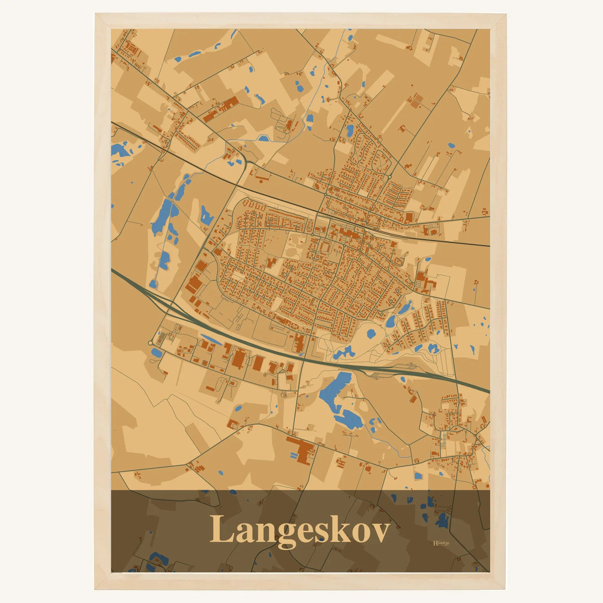 Langeskov plakat – Firkantet 2026 – Lys pastel brun